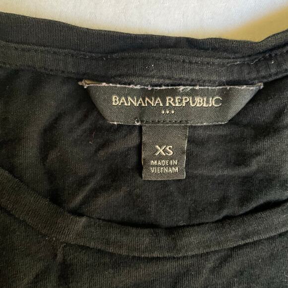 Banana Republic Women Summer Short Sleeve Tee w Leopard Cat, Black, size XS - Picture 6 of 8